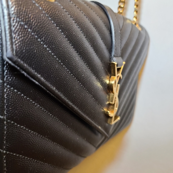 YSL BLACK MEDIUM ENVELOPE GOLD HARDWARE - Picture 5 of 12